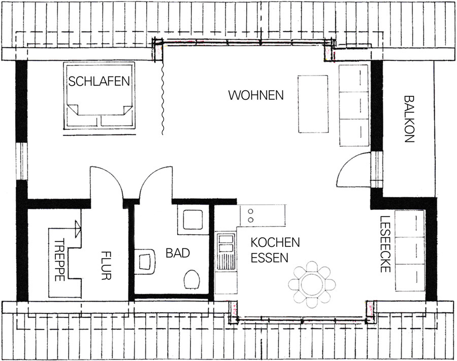 Zum Kräutergärtle Ihringen Ferienwohnung_Grundriss Loft Rosmarin